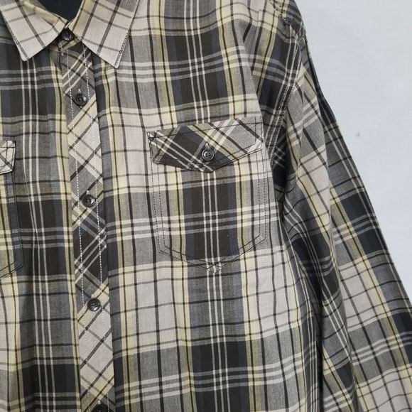 Method Button Down Shirt Mens Size XXL Tan Plaid - Picture 5 of 16